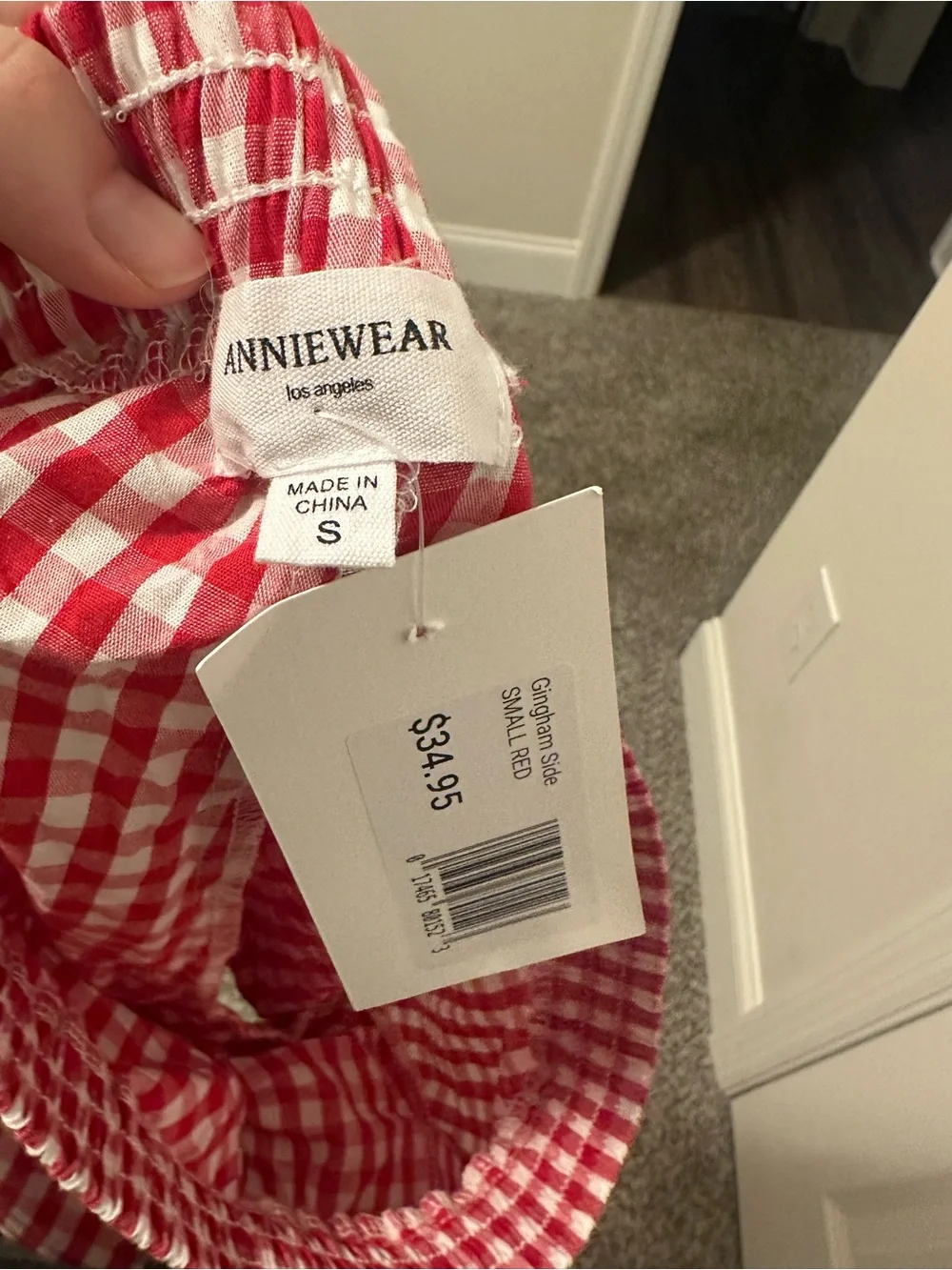 Red Gingham Shorts with ties